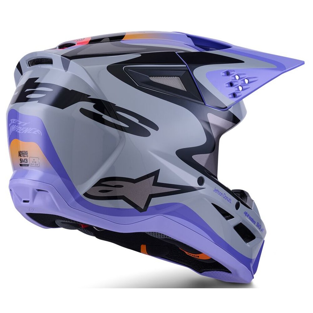 ALPINESTARS Supertech M3 Youth Kinder Motocross Helm Jettson grau/lila/schwarz gelb