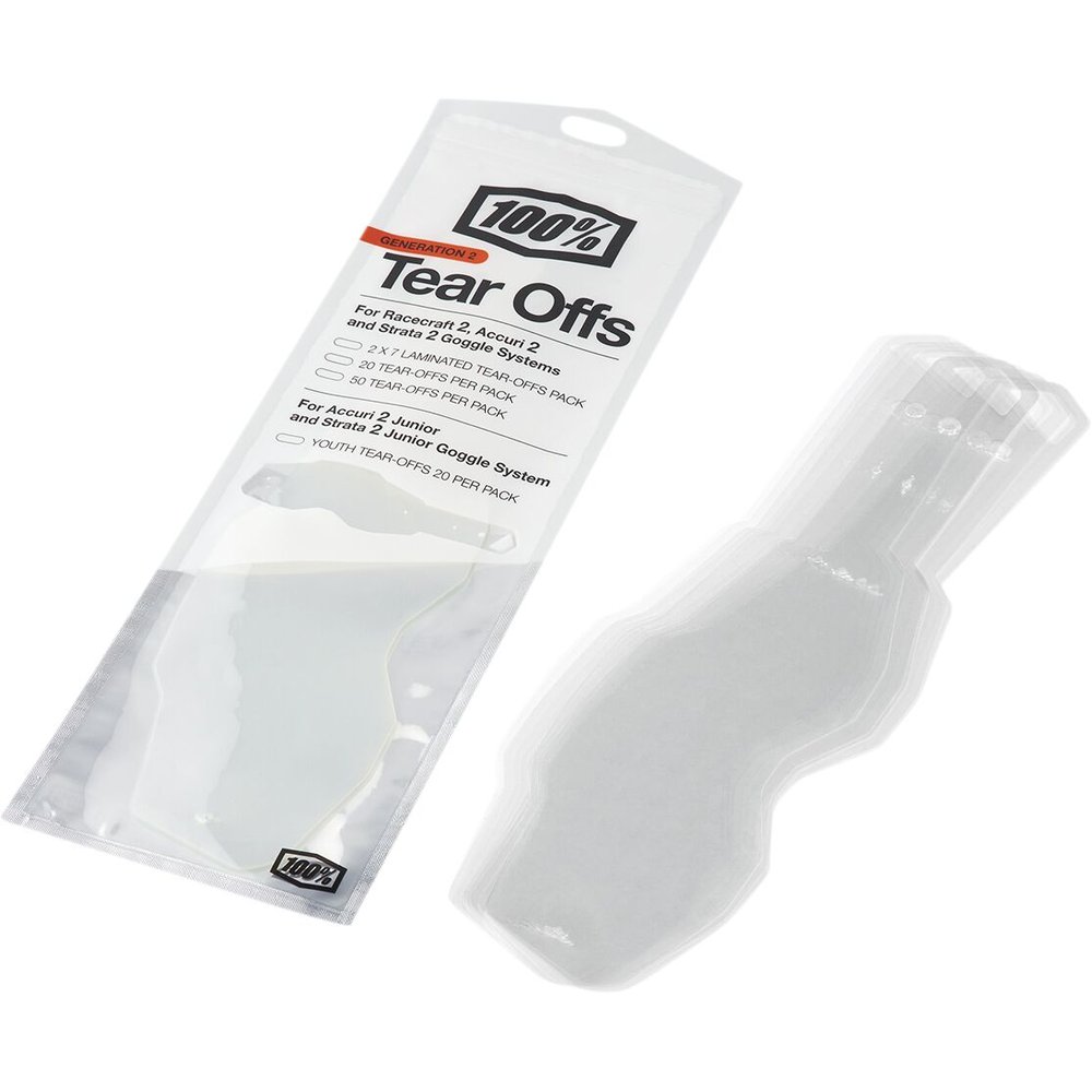 100% Abreißvisiere Tear-Offs Accuri 2/Racecraft 2/Strata 2 20er Pack