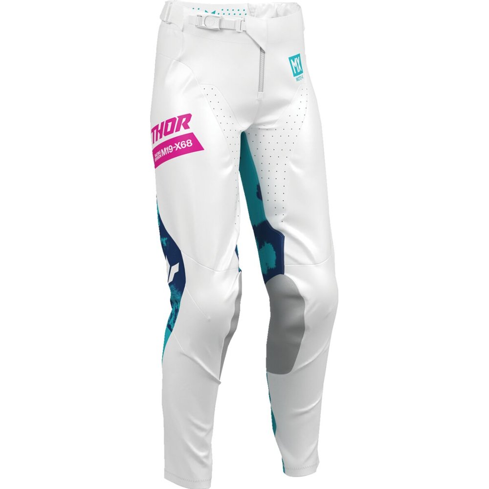 THOR Launchmode Bleach Frauen Motocross Hose weiss/Aqua blau