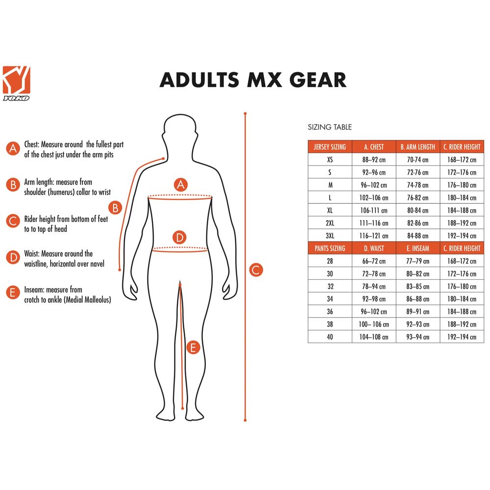 YOKO Scramble Motocross Hose orange blau