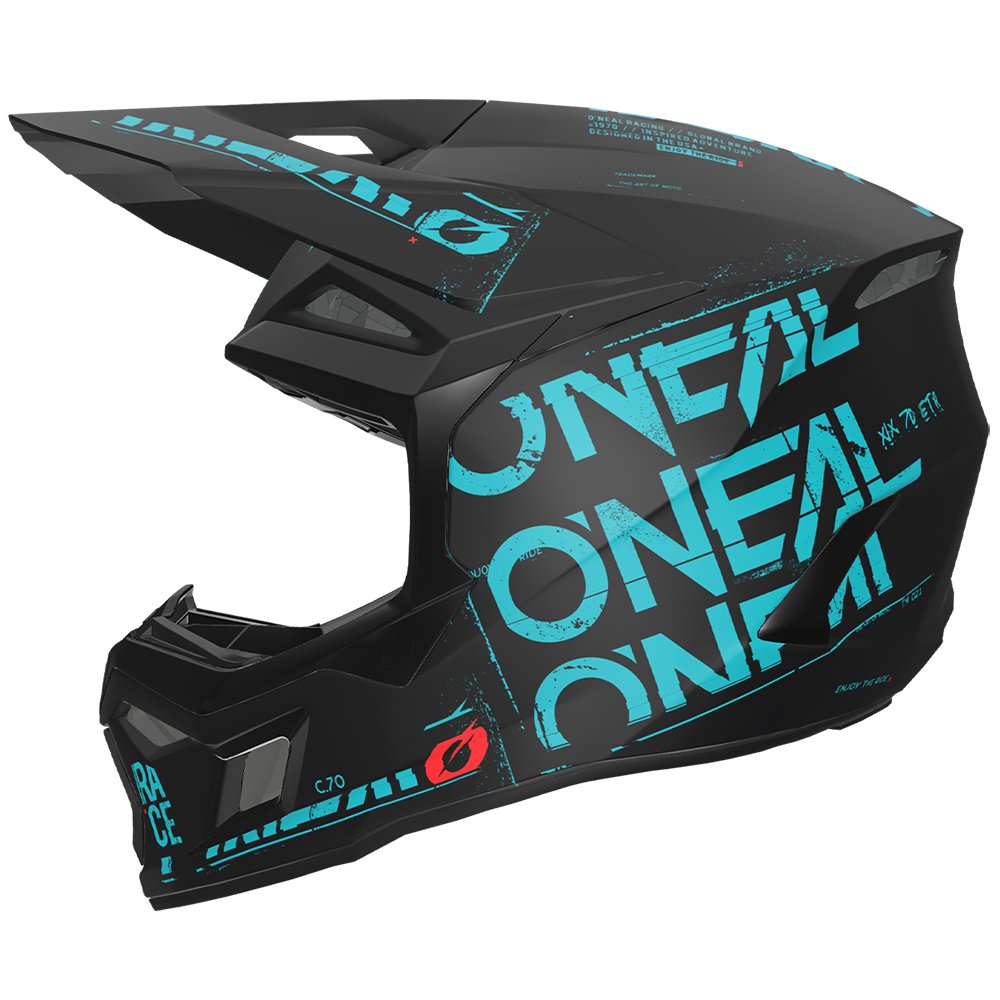 ONEAL 3SRS Motocross Helm Static schwarz teal ONEAL 3SRS Motocross Helm Static schwarz teal