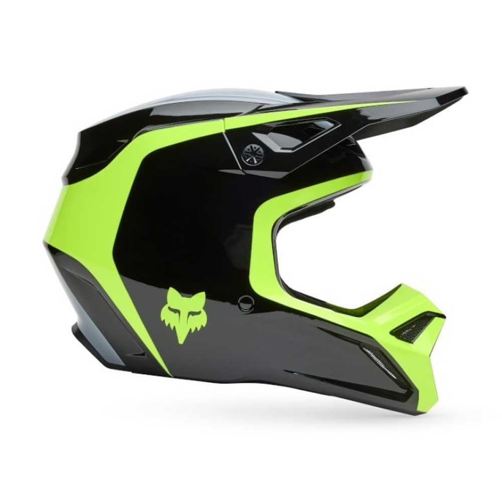 FOX V1 FLOW HELMET Motocross Helm Schwarz/Gelb
