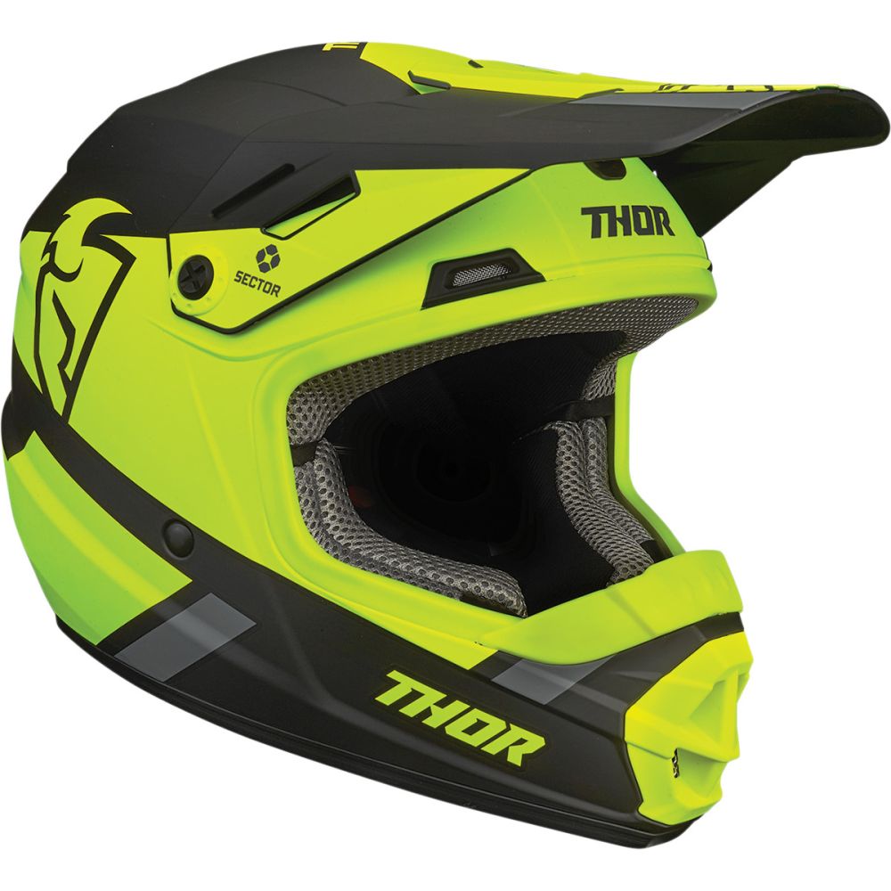 THOR Sector Racer Youth Kinder Motocross Helm gelb schwarz