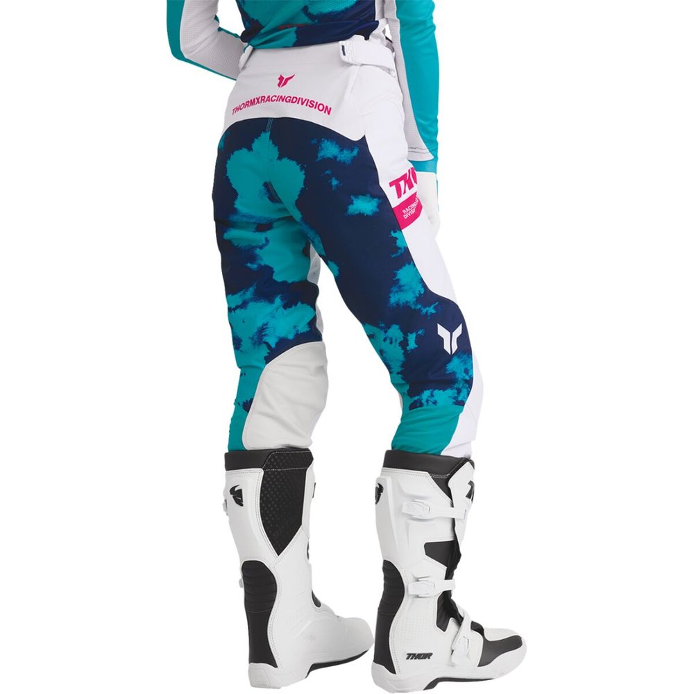 THOR Launchmode Bleach Frauen Motocross Hose weiss/Aqua blau