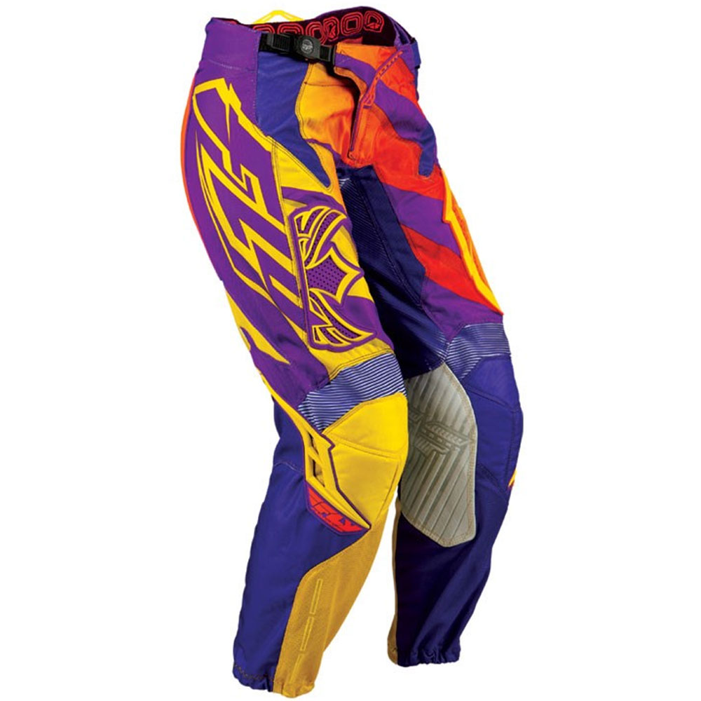 FLY Kinetic Ladies Frauen Motocross Hose lila gelb