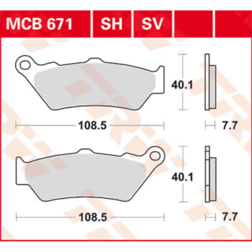 TRW Lucas MCB671 Bremsbelag-Satz Organic Base
