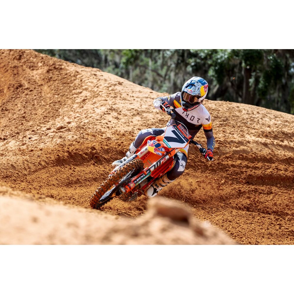 THOR Sportmode League Motocross Hose grau/gelb/weiss/orange