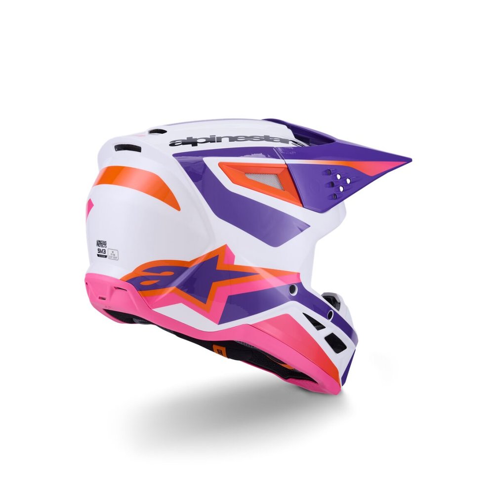 ALPINESTARS Supertech M3 Heat Motocross Helm weiss/lila/pink