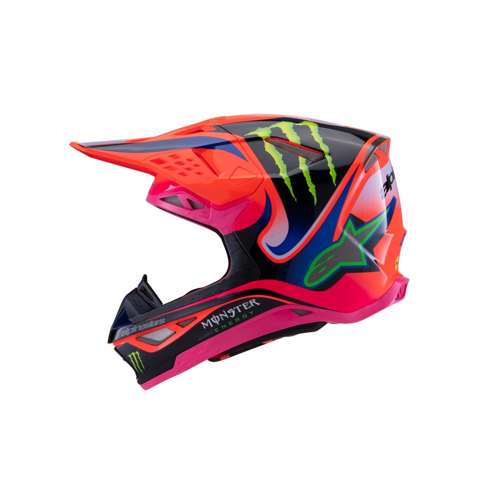 ALPINESTARS Supertech M10 Deegan Monster Motocross Helm orange lila pink ALPINESTARS Supertech M10 Deegan Monster Motocross Helm orange lila pink