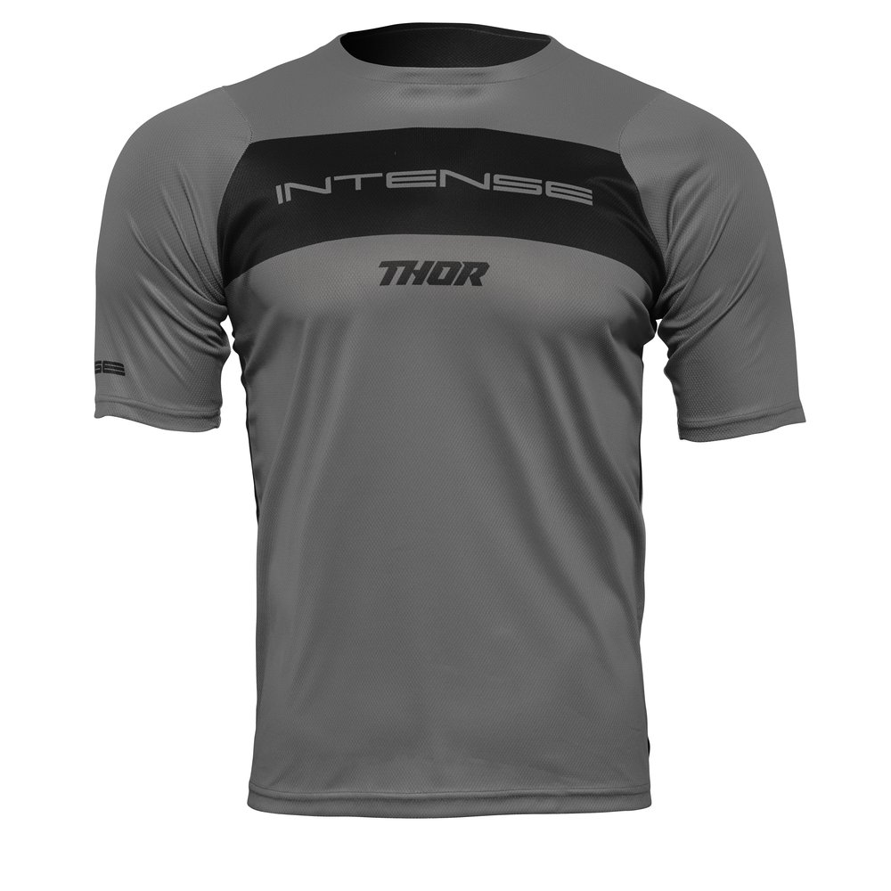 THOR Intense Dirt kurzärmliges MTB Jersey grau schwarz THOR Intense Dirt kurzärmliges MTB Jersey grau schwarz