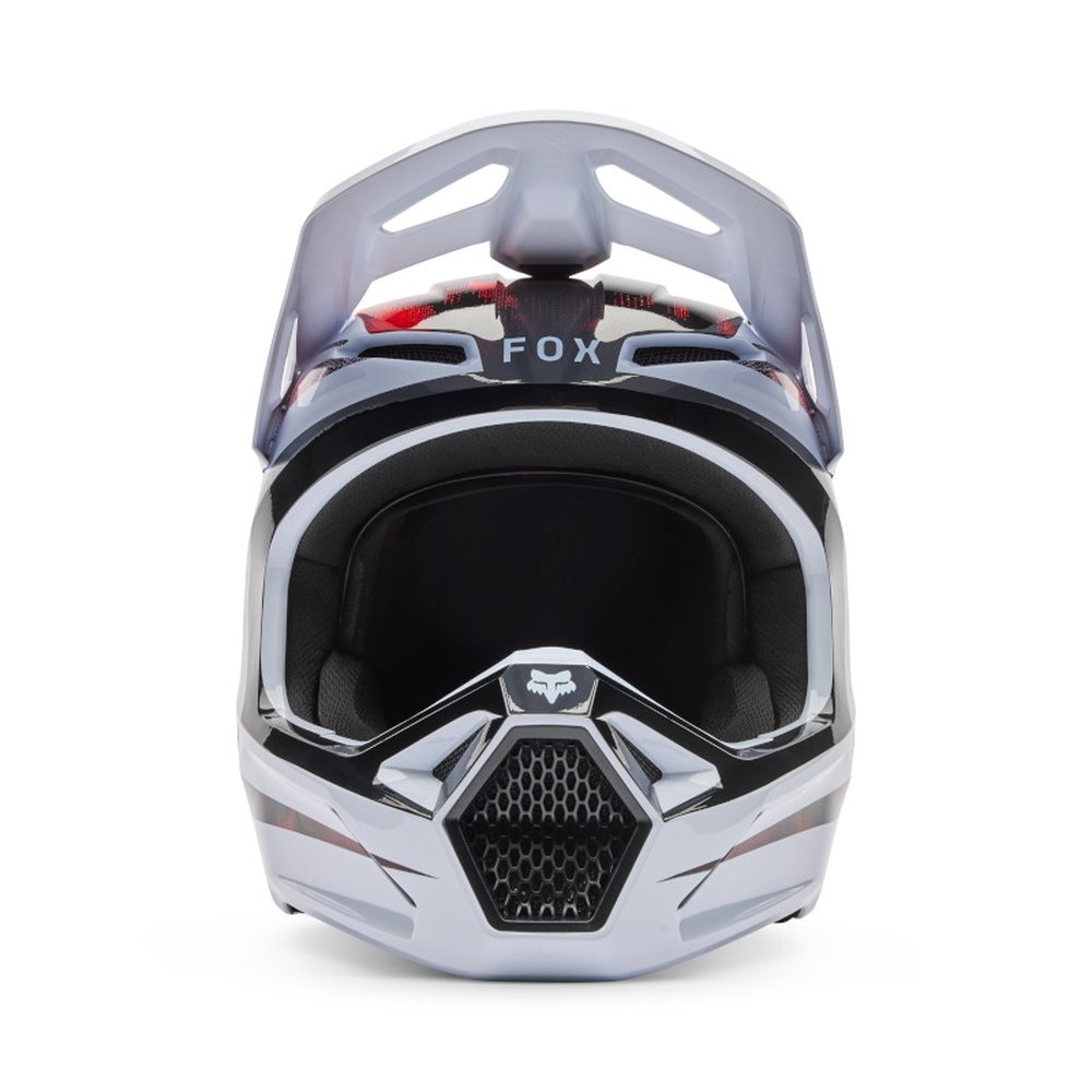 FOX V1 KAIROS Motocross Helm Weiss/Neon Rot
