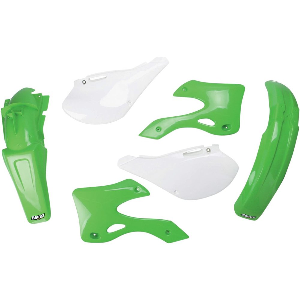 UFO Komplettes Karosserie-Kit Plastikteile Kawasaki KX125/250 99-02 OE UFO Komplettes Karosserie-Kit Plastikteile Kawasaki KX125/250 99-02 OE