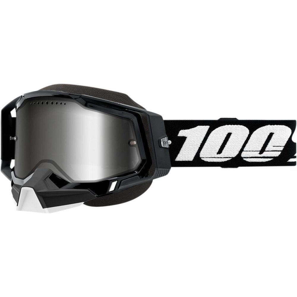 100% Racecraft 2 Snow Brille schwarz silber verspiegelt