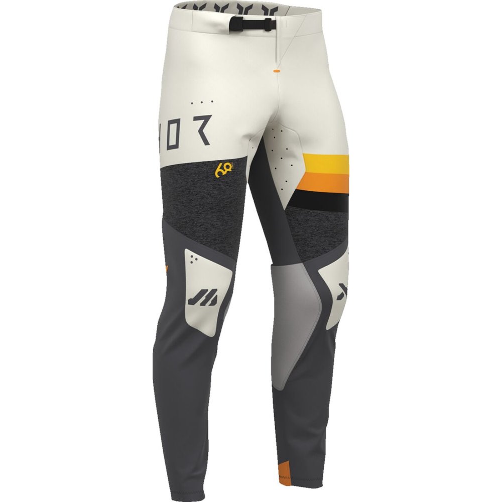 THOR Sportmode League Motocross Hose grau/gelb/weiss/orange