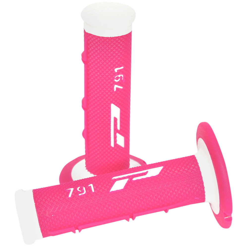 PROGRIP 791 Double Density Motocross Griffe weiss pink