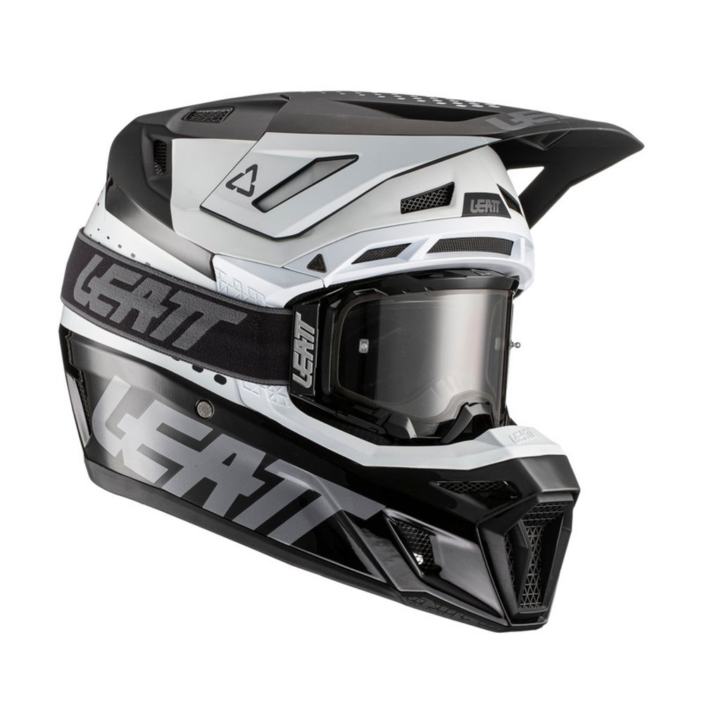 LEATT 8.5 V22 Motocross Helm inkl. MX MTB Brille Uni schwarz-weiss