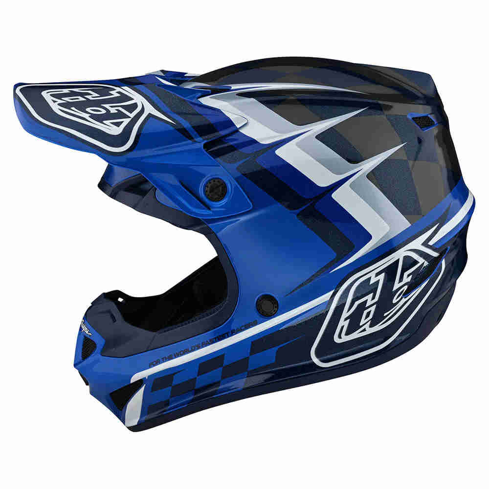 TROY LEE DESIGNS SE4 Polyacrylite MIPS Warped Kinder Motocross Helm blau