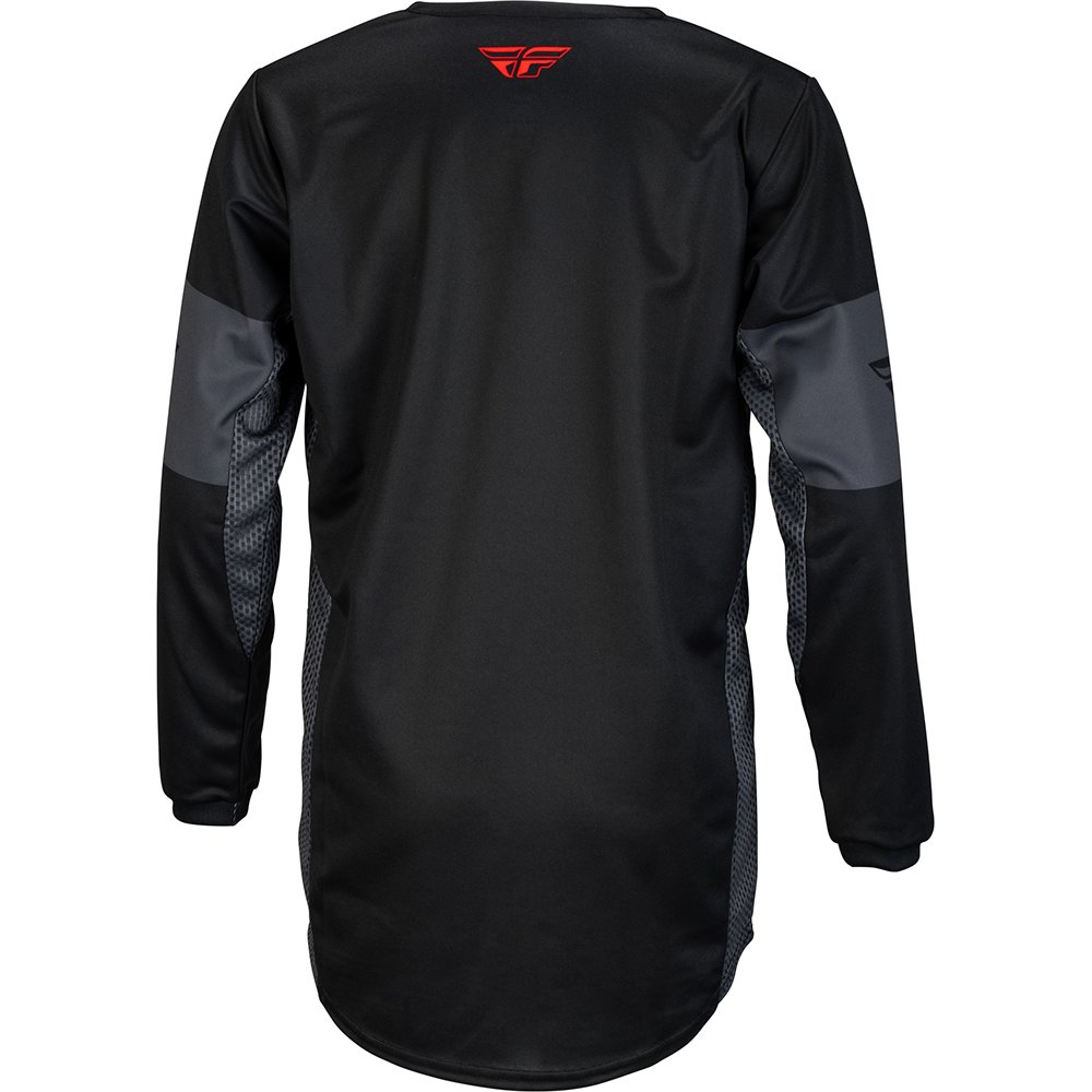 FLY Kinetic Khaos Kinder MX MTB Jersey schwarz rot grau FLY Kinetic Khaos Kinder MX MTB Jersey schwarz rot grau
