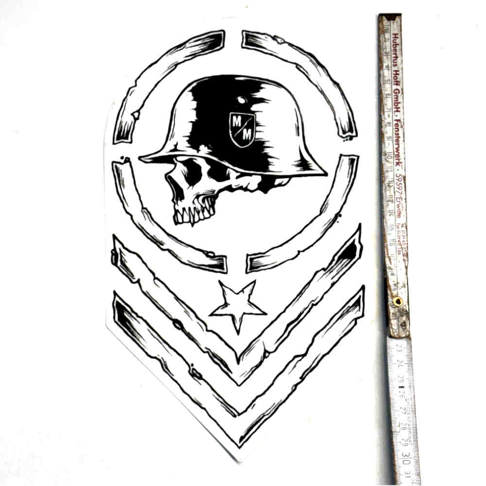 METAL MULISHA Apprehend 2er-Set Totenkopf Aufkleber/Sticker ca. 30cm lang METAL MULISHA Apprehend 2er-Set Totenkopf Aufkleber/Sticker ca. 30cm lang
