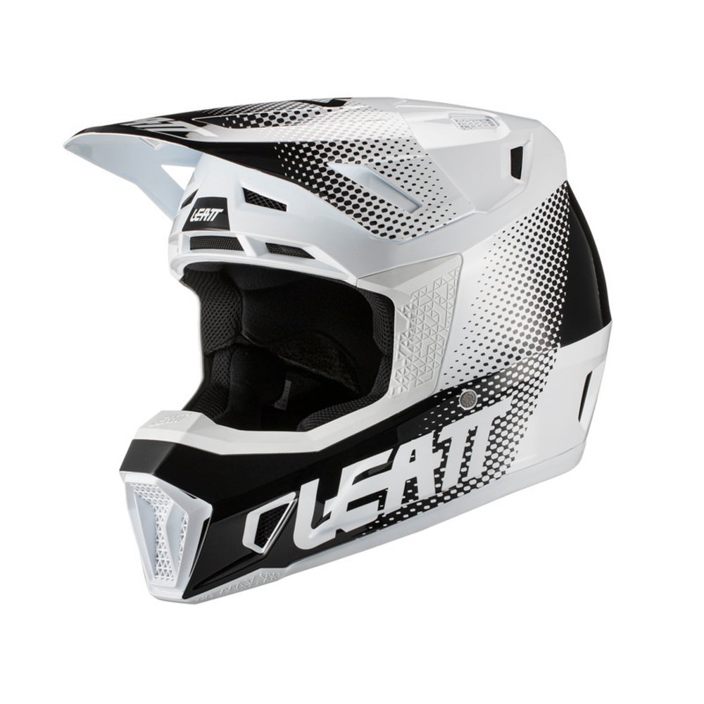 LEATT 7.5 V22 Motocross Helm + Brille Uni weiss