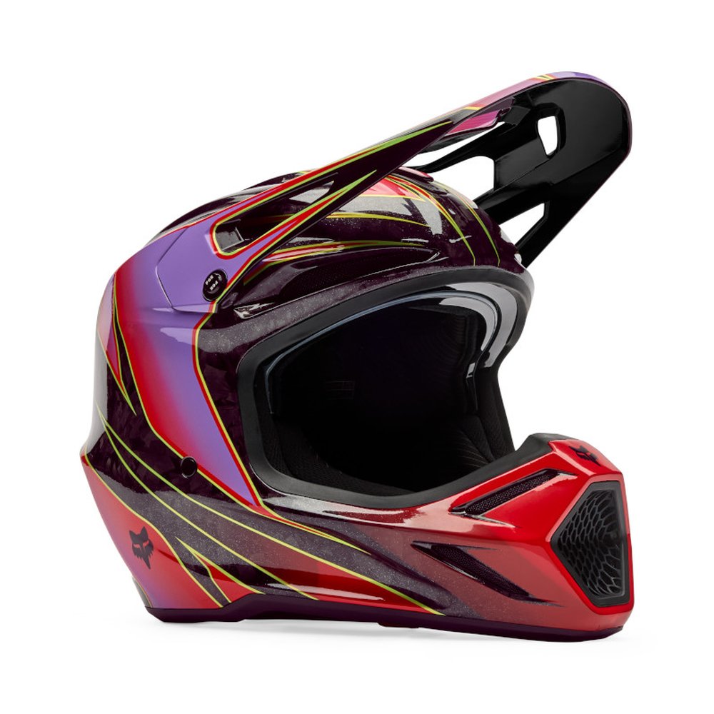 FOX V3 RS CANVAS Motocross Helm Rot