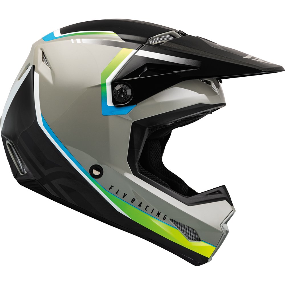 FLY Kinetic Vision Motocross Helm grau schwarz