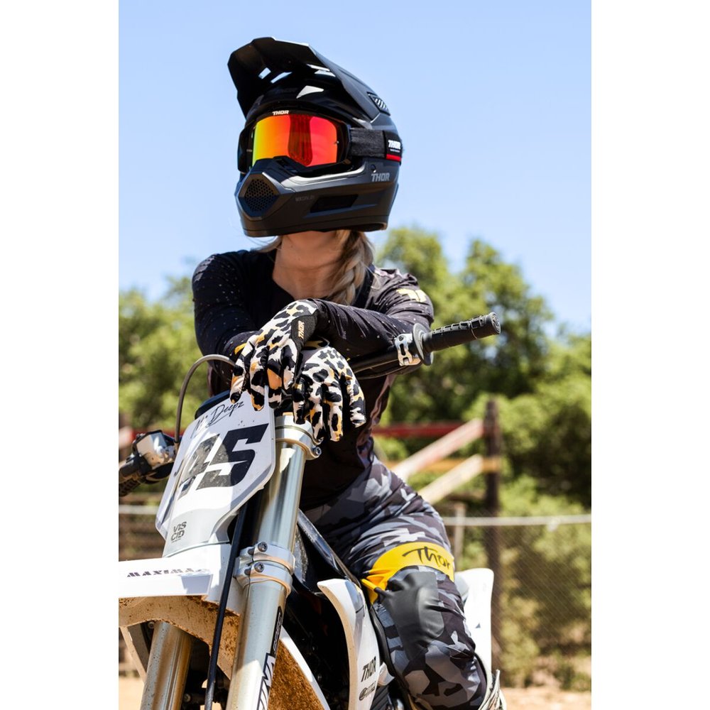 THOR Sportmode Cheetah Frauen Handschuhe tan beige/schwarz