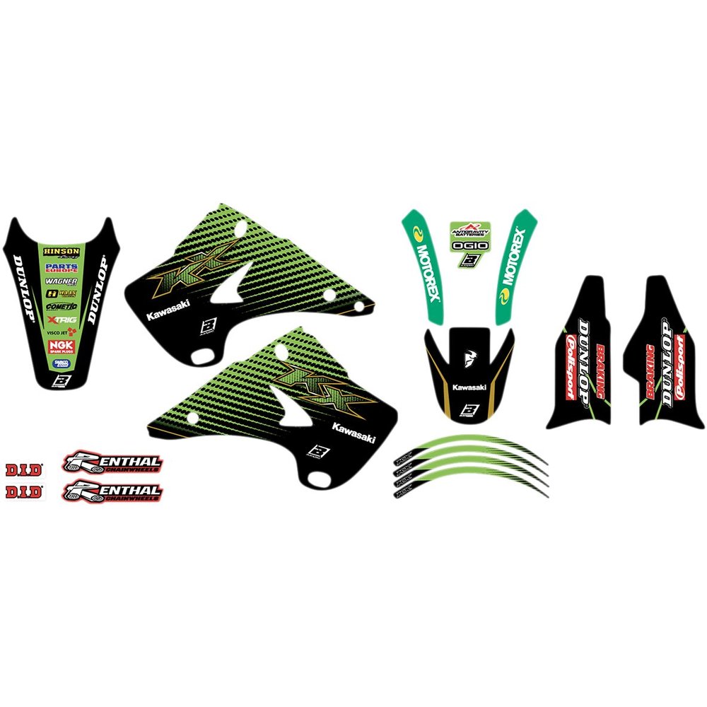 BLACKBIRD RACING Dekorsatz mit Sitzbankbezug Kawasaki KX 19