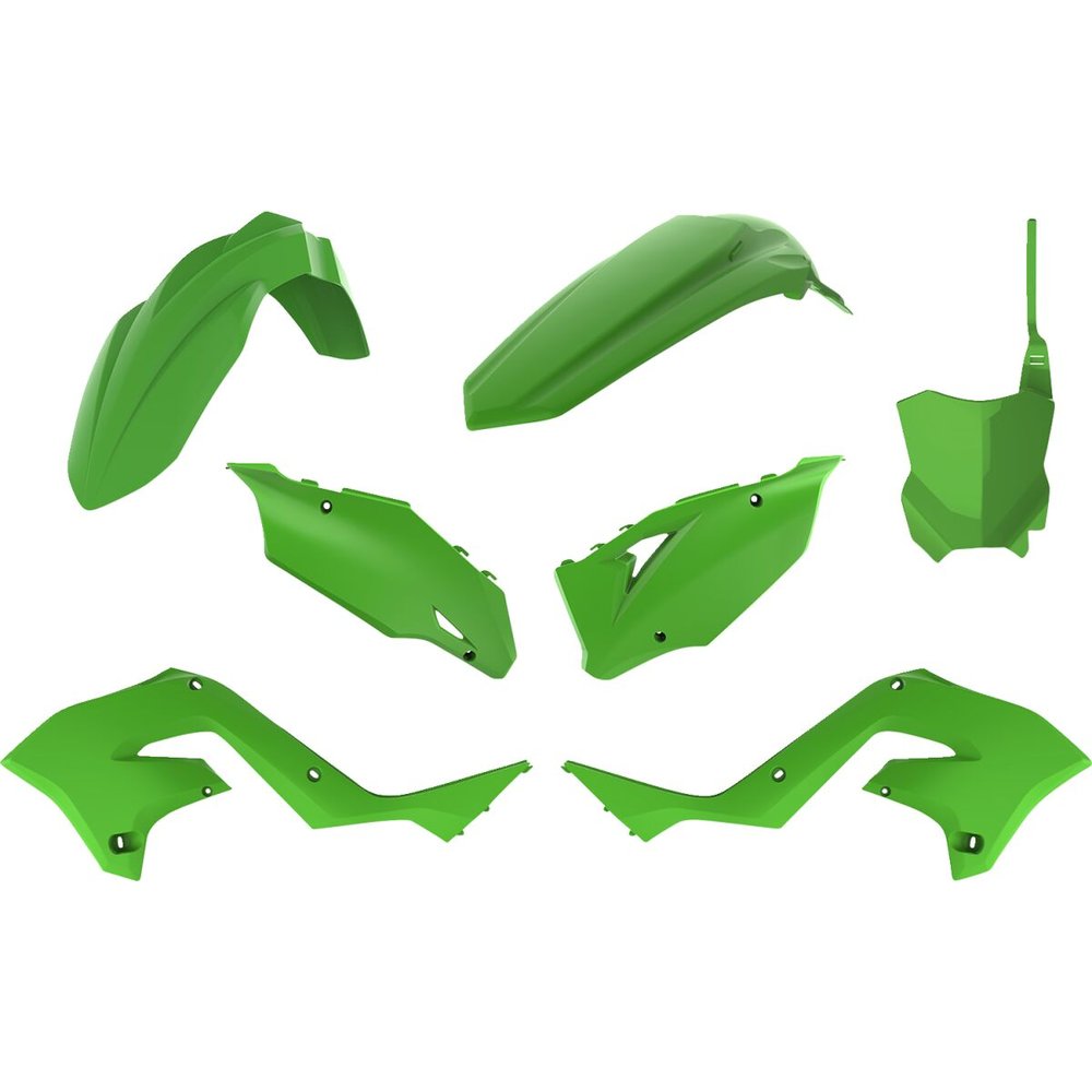 POLISPORT Komplettes Karosserie-Verkleidungs-Kit Kawasaki KX 03-08 restyle OEM grün