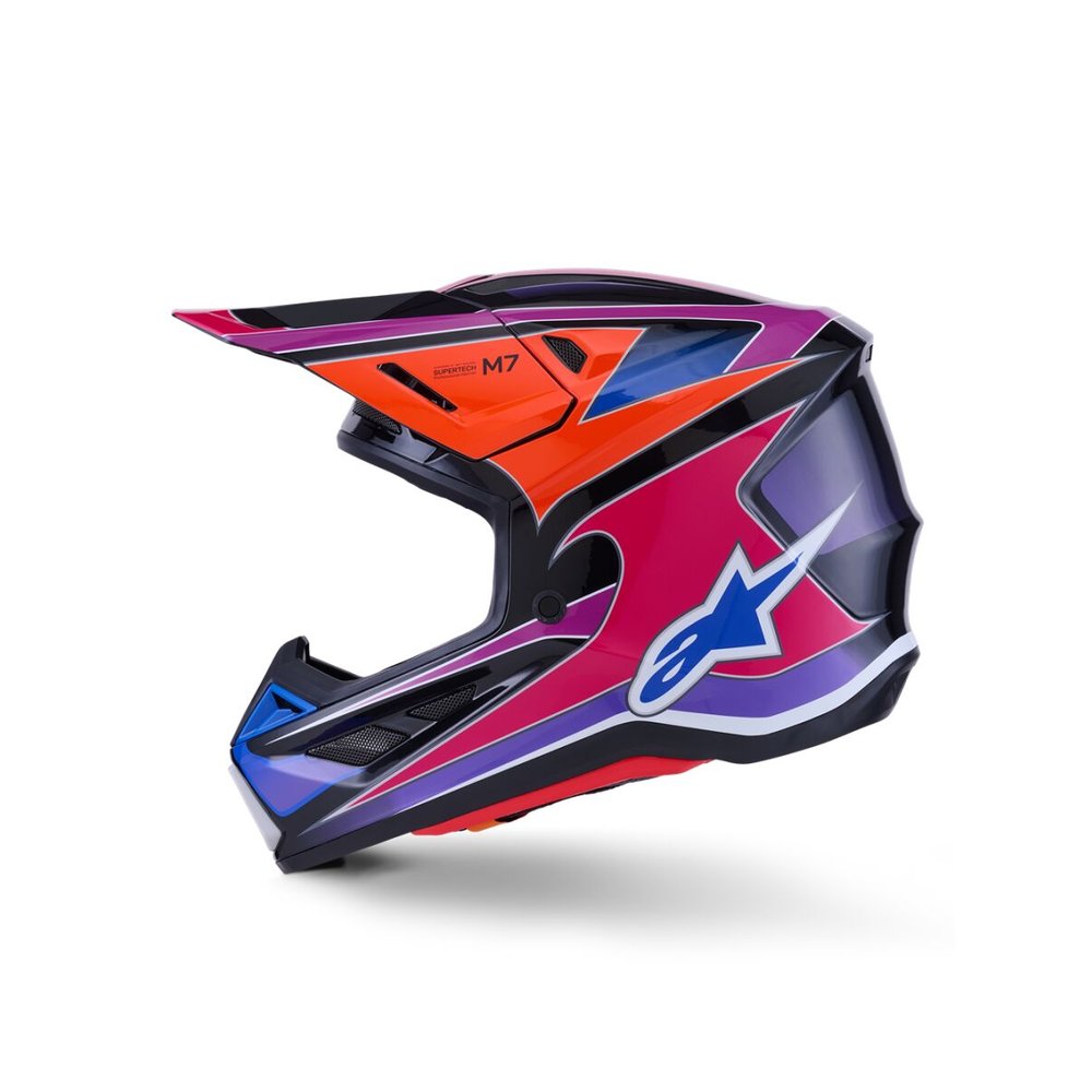 ALPINESTARS Supertech M7 Fuse Motocross Helm blau/lila/pink ALPINESTARS Supertech M7 Fuse Motocross Helm blau/lila/pink