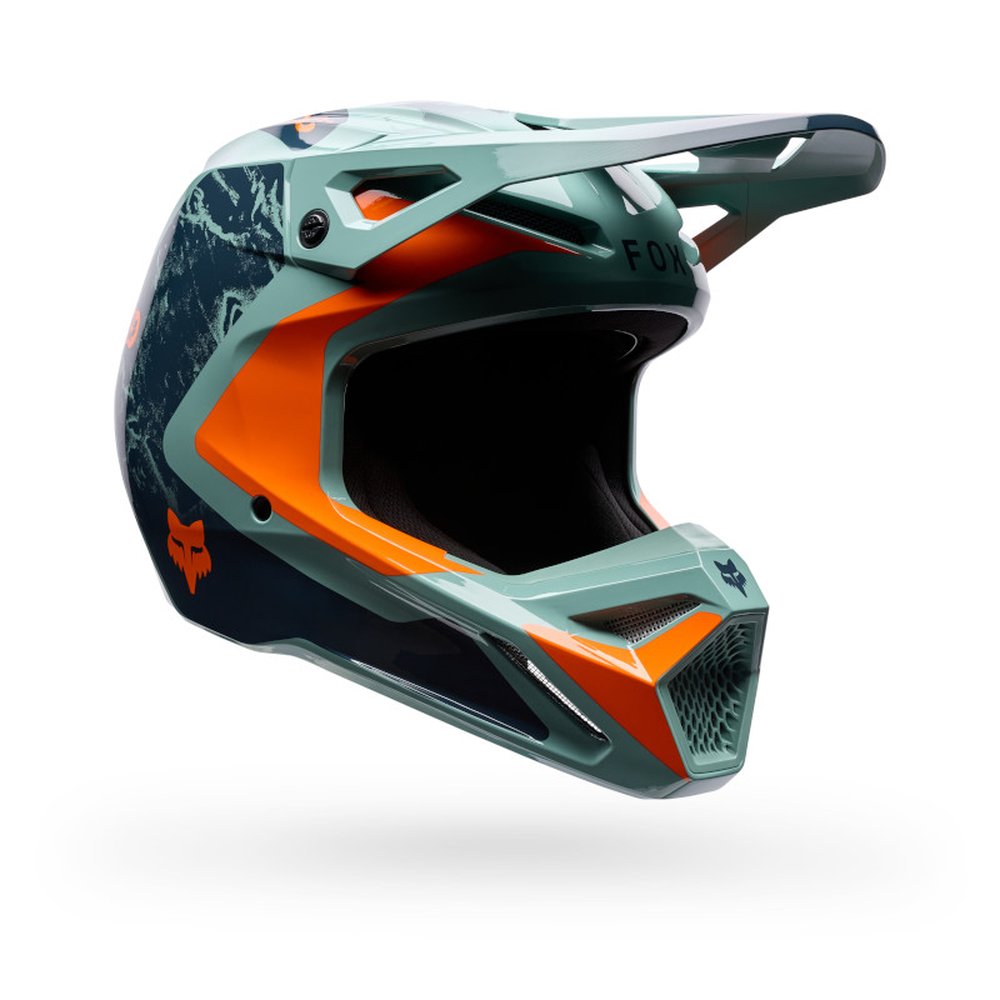FOX V1 IMAGE PRINT Motocross Helm Dark Blau