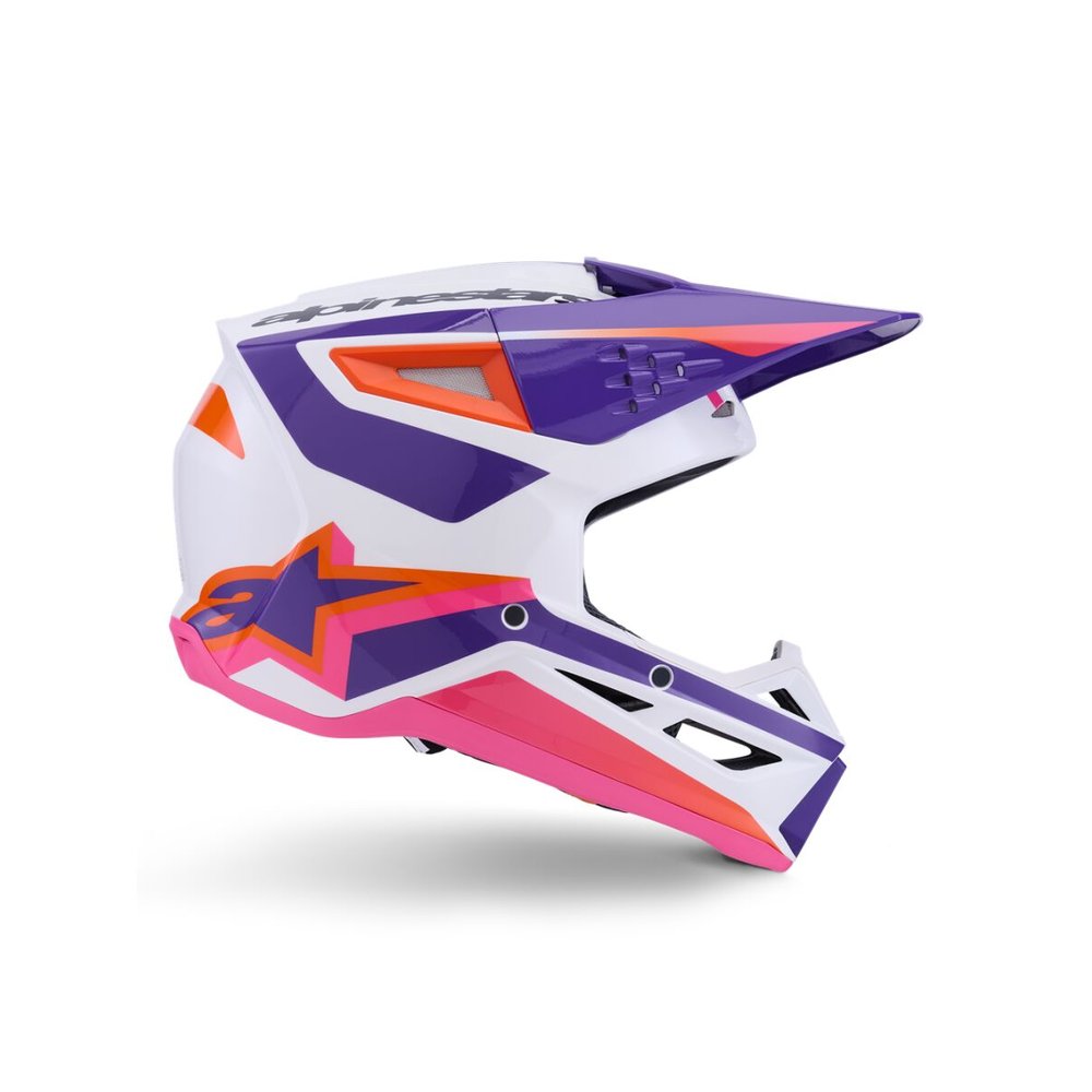 ALPINESTARS Supertech M3 Heat Motocross Helm weiss/lila/pink