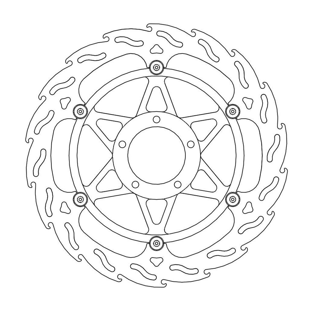 MOTO-MASTER Bremsscheibe Flame vorne rechts schwarz