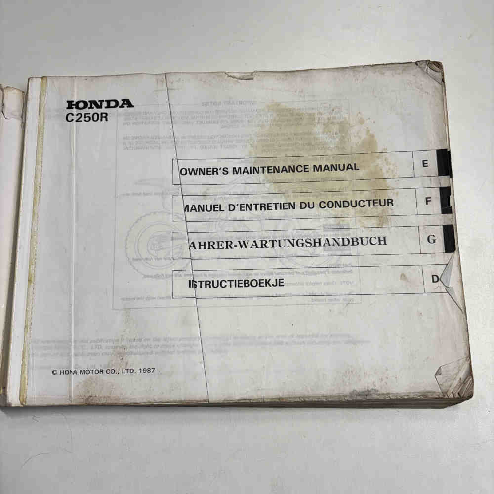 HONDA CR 250 R 1988 36KS7810 00X36-KS7-8100 Motorrad-Handbuch gebraucht
