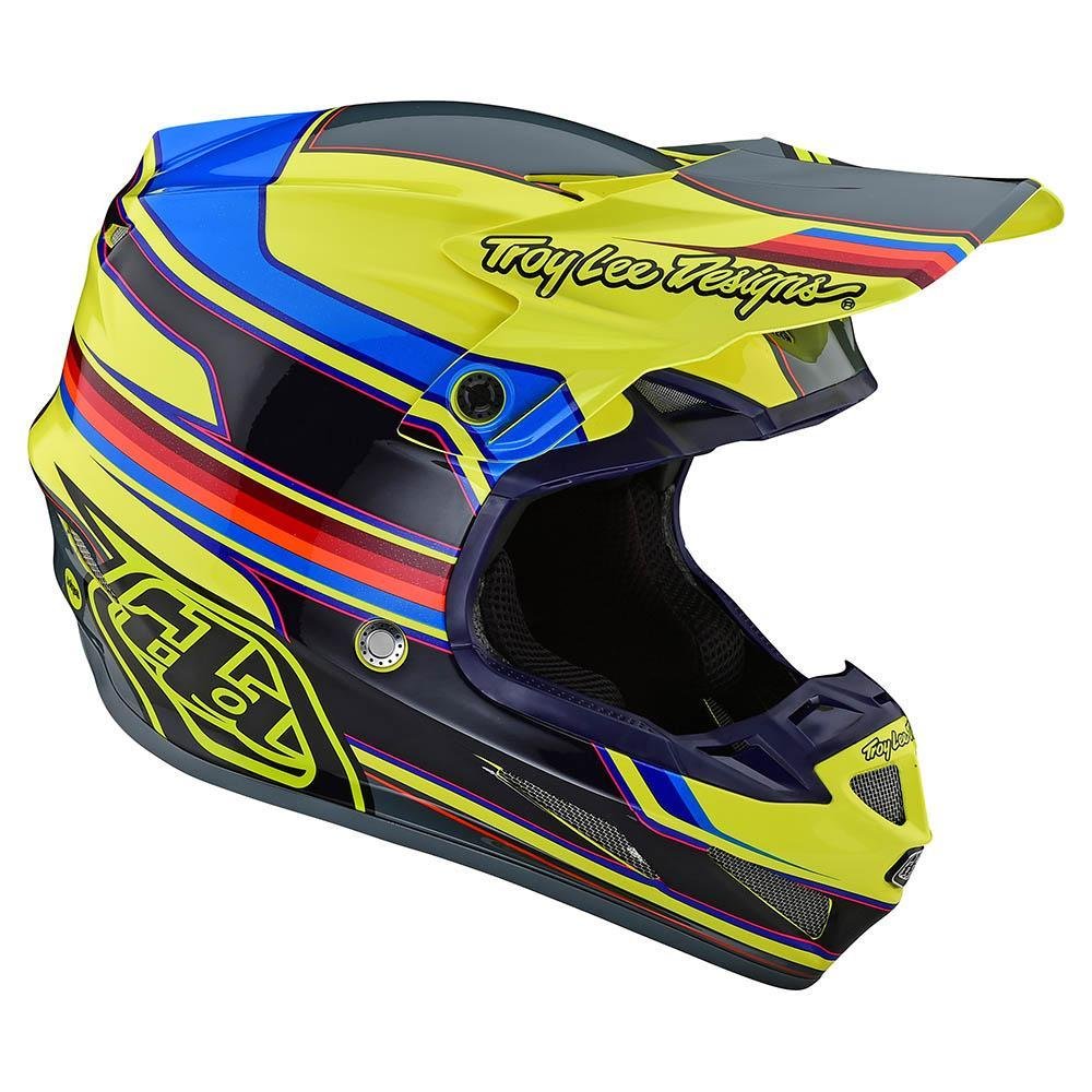 TROY LEE DESIGNS SE4 Speed Motocross Helm gelb grau