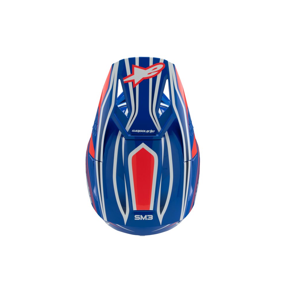 ALPINESTARS Supertech M3 Solid Youth Monster Kinder Motocross Helm blau rot weiss ALPINESTARS Supertech M3 Solid Youth Monster Kinder Motocross Helm blau rot weiss