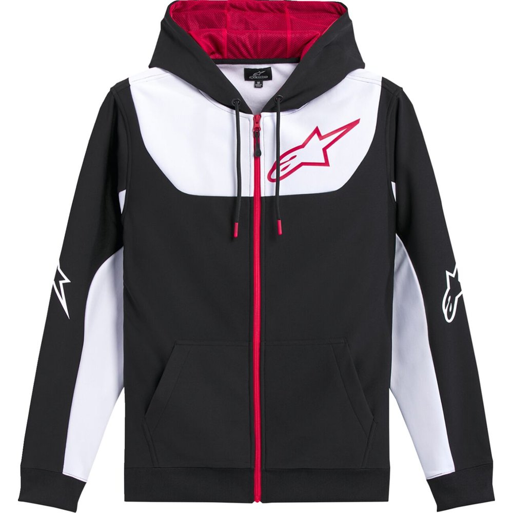 ALPINESTARS Kapuzen Pullover Hoodie Zip Sessions V3 schwarz weiss ALPINESTARS Kapuzen Pullover Hoodie Zip Sessions V3 schwarz weiss