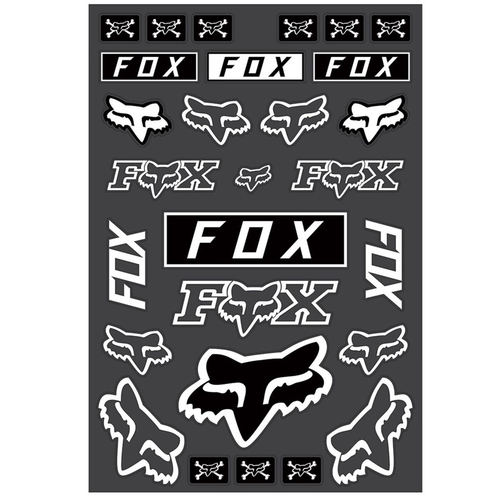 FOX Legacy Track Sticker Pack Aufkleberset weiss schwarz FOX Legacy Track Sticker Pack Aufkleberset weiss schwarz