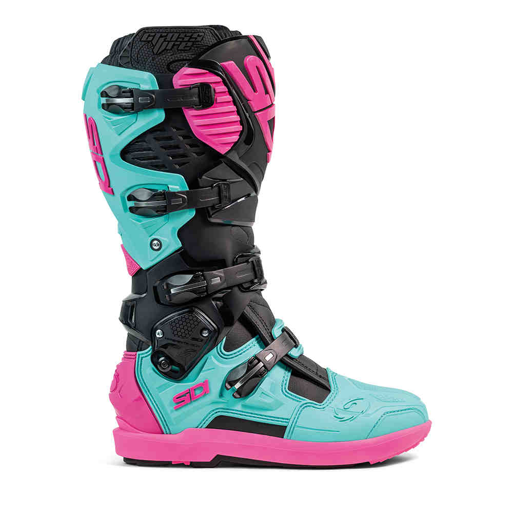 SIDI Crossfire 3 SRS Motocross Stiefel schwarz mint pink SIDI Crossfire 3 SRS Motocross Stiefel schwarz mint pink