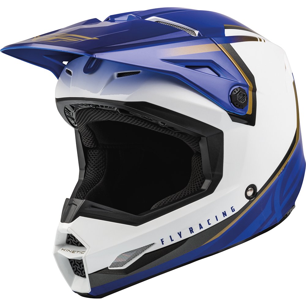 FLY Kinetic Vision Motocross Helm weiss blau