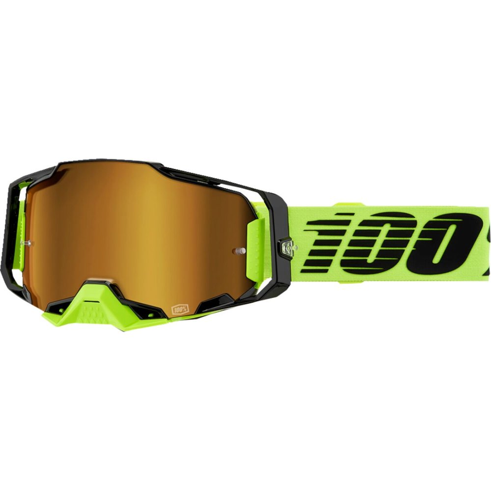 100% Armega Brille neon gelb gold verspiegelt