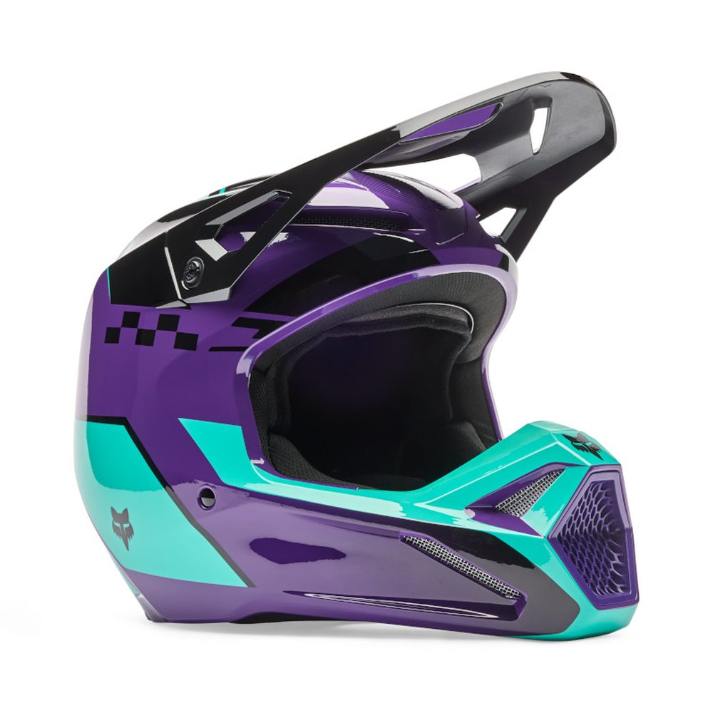 FOX V1 COLLECT Motocross Helm Lila/Türkis