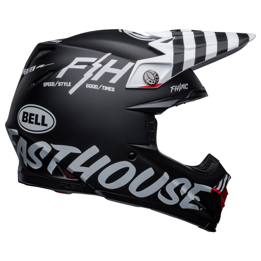 BELL Moto-9s Flex Fasthouse Crew Motocross Helm schwarz weiss BELL Moto-9s Flex Fasthouse Crew Motocross Helm schwarz weiss