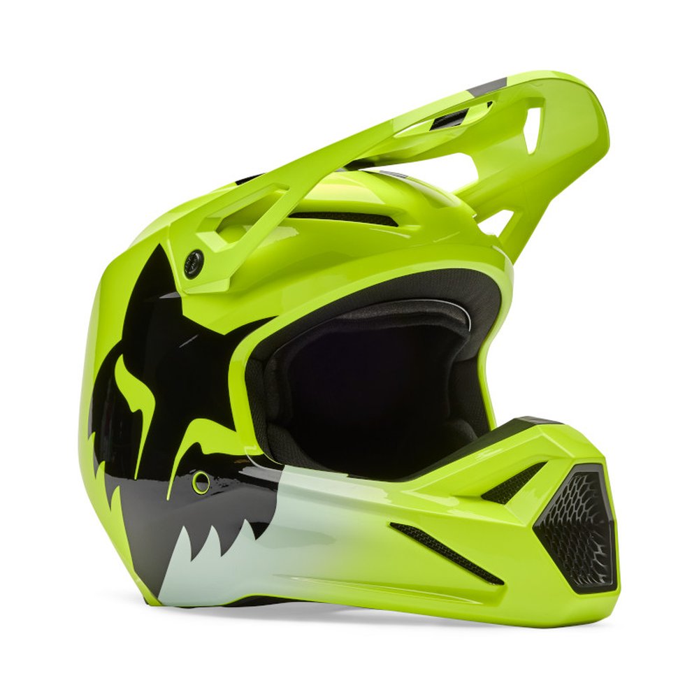 FOX YOUTH V1 SHIELD HELMET Motocross Helm für Kinder Neon Gelb