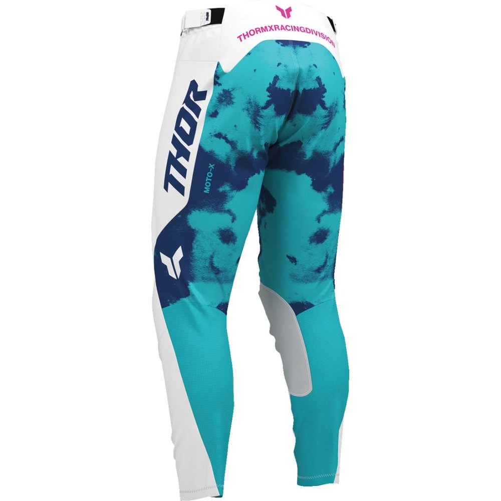 THOR Launchmode Bleach Motocross Hose weiss/Aqua blau