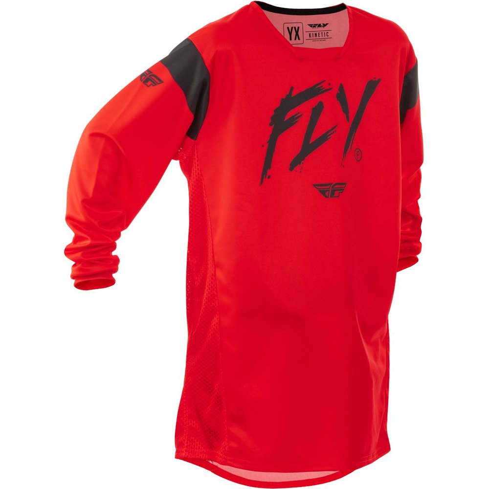 FLY Kinetic Kinder Jersey Youth Stoke rot/schwarz