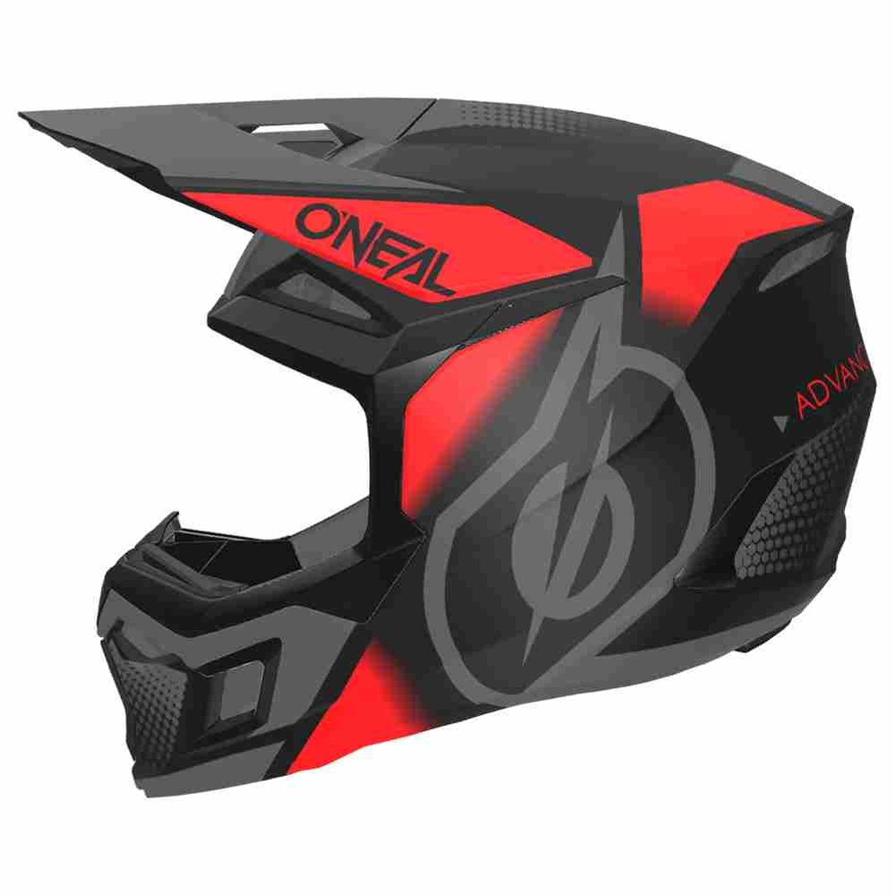 ONEAL 3SRS Vision Motocross Helm schwarz rot grau