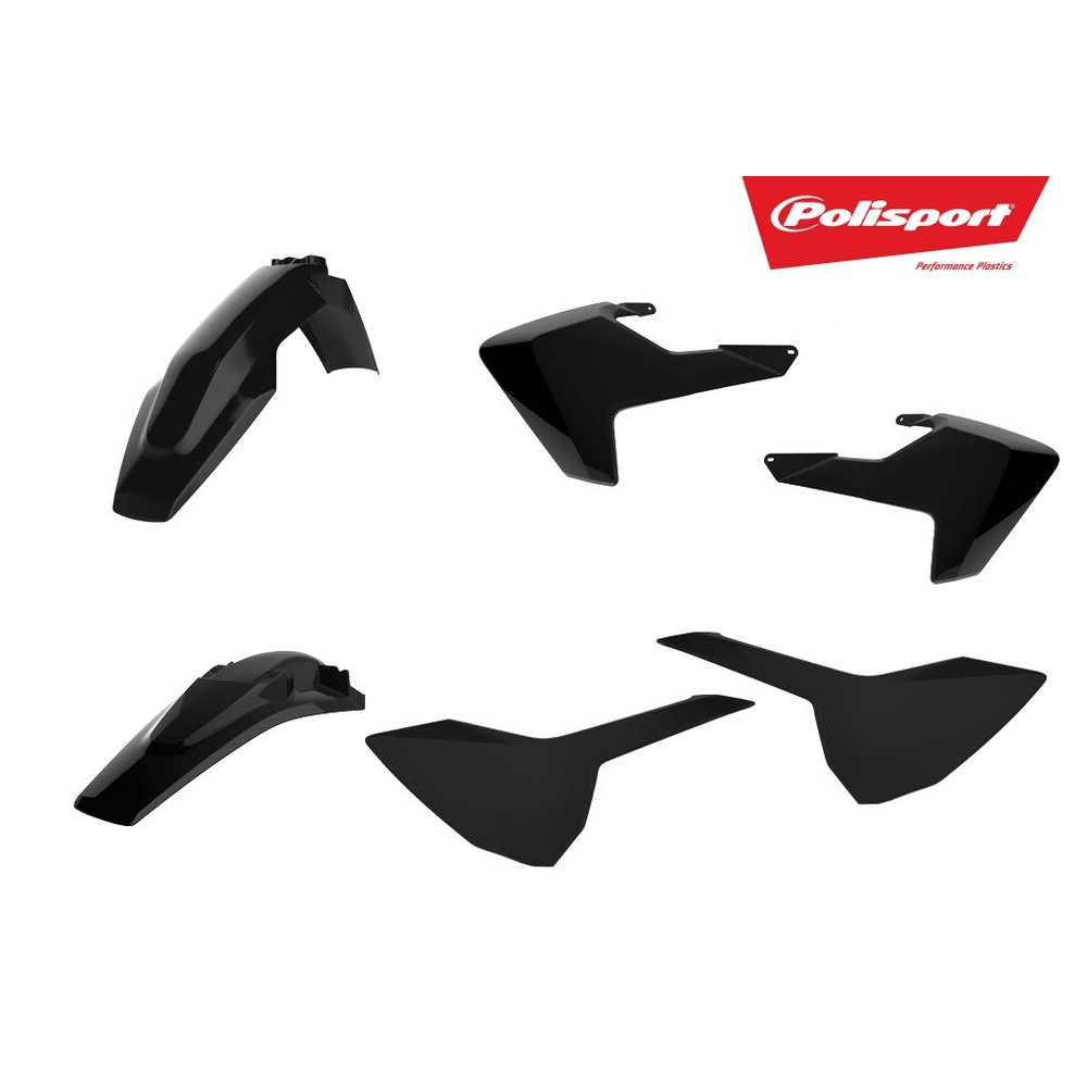 POLISPORT Komplettes Karosserie-Verkleidungs-Kit Husqvarna TE FE 17-19 schwarz