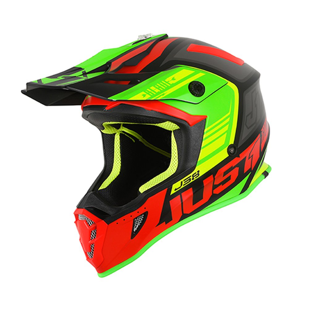 JUST1 J38 Blade Motocross Helm rot lime schwarz