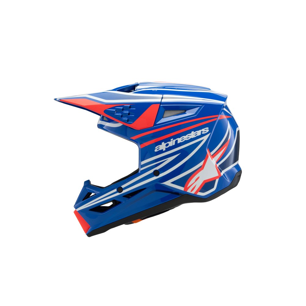 ALPINESTARS Supertech M3 Solid Youth Monster Kinder Motocross Helm blau rot weiss ALPINESTARS Supertech M3 Solid Youth Monster Kinder Motocross Helm blau rot weiss
